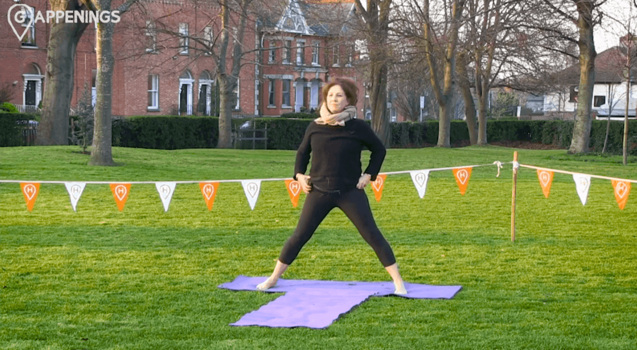 "Happenings" Yoga in The Park with Cathy